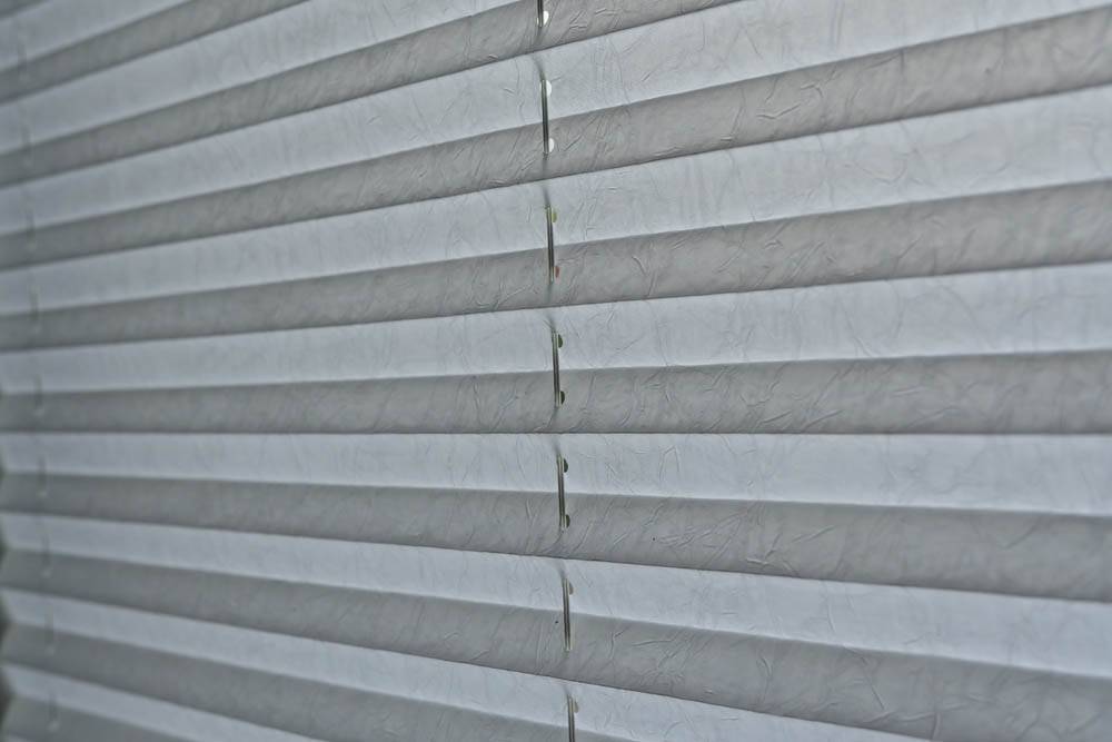 close up of pleated blinds